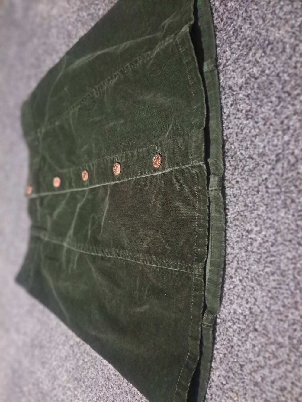 STYLEWE Dark Green Corduroy Button-Front Mini Skirt - Picture 4 of 6